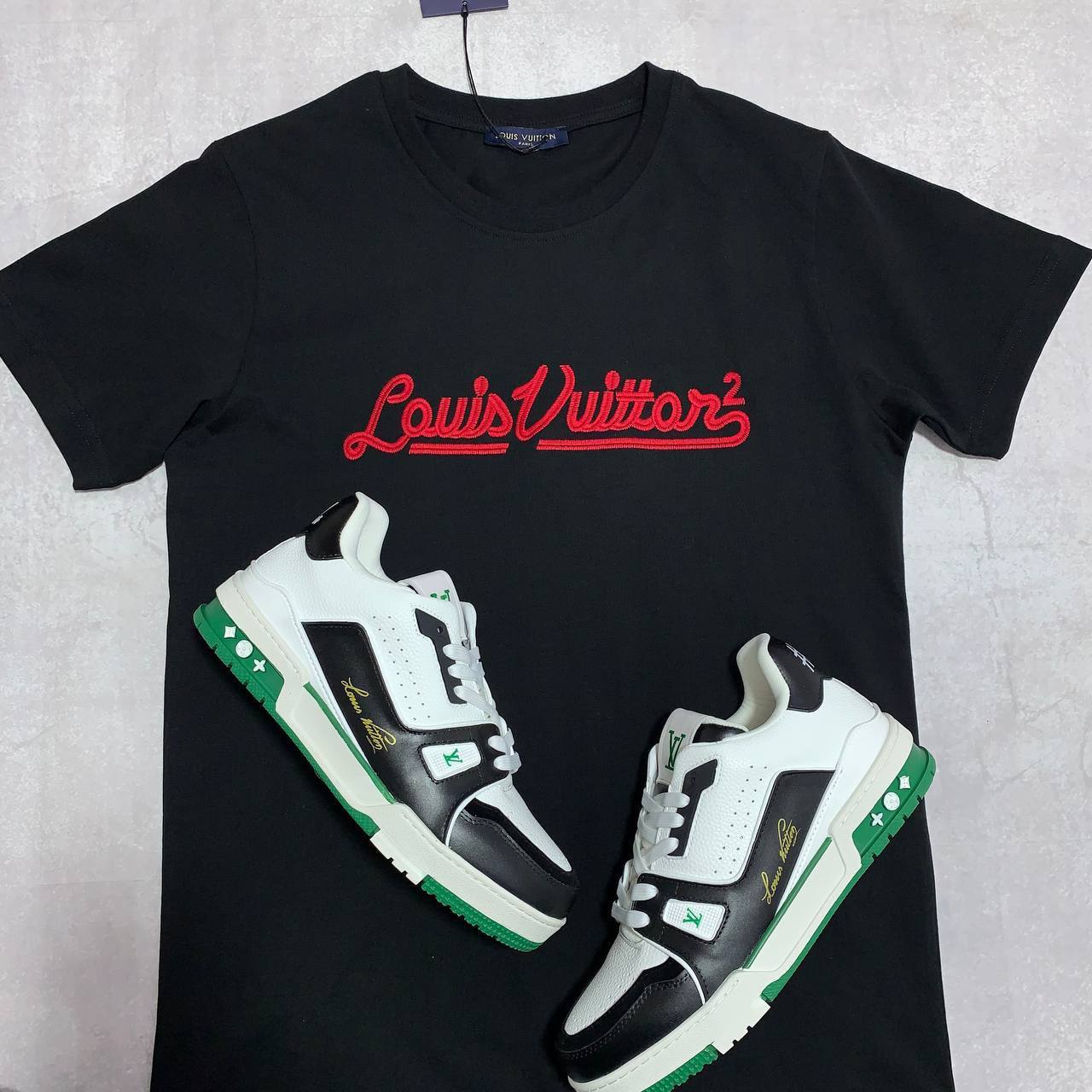 Louis Vuitton X Nigo Embroidered Mockneck T-Shirt Mens in 2 Colors Best Sale UK Reps AAA Quality