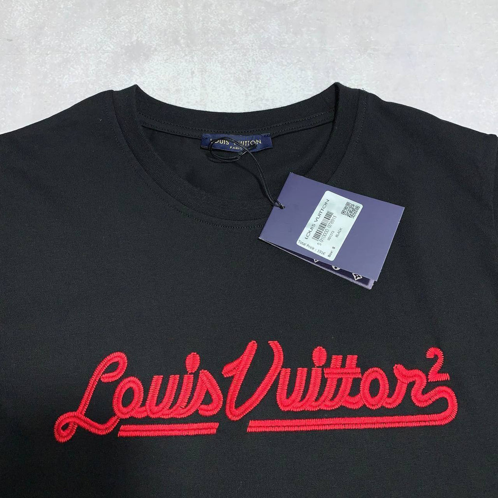 Louis Vuitton X Nigo Embroidered Mockneck T-Shirt Mens in 2 Colors Best Sale UK Reps AAA Quality