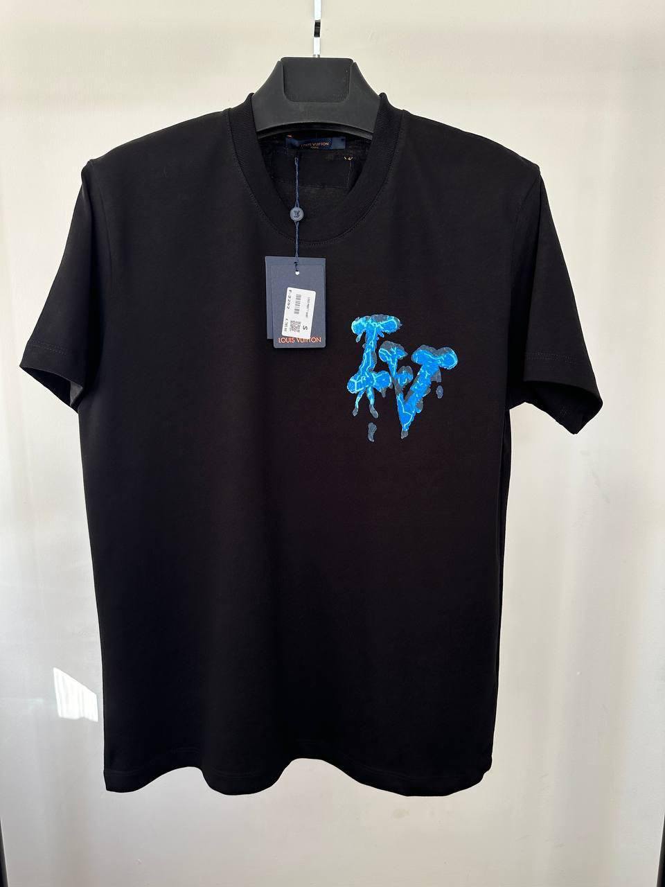 Louis Vuitton Acrylic Logo T-Shirt Mens in 2 Colors Best Sale UK Reps AAA Quality