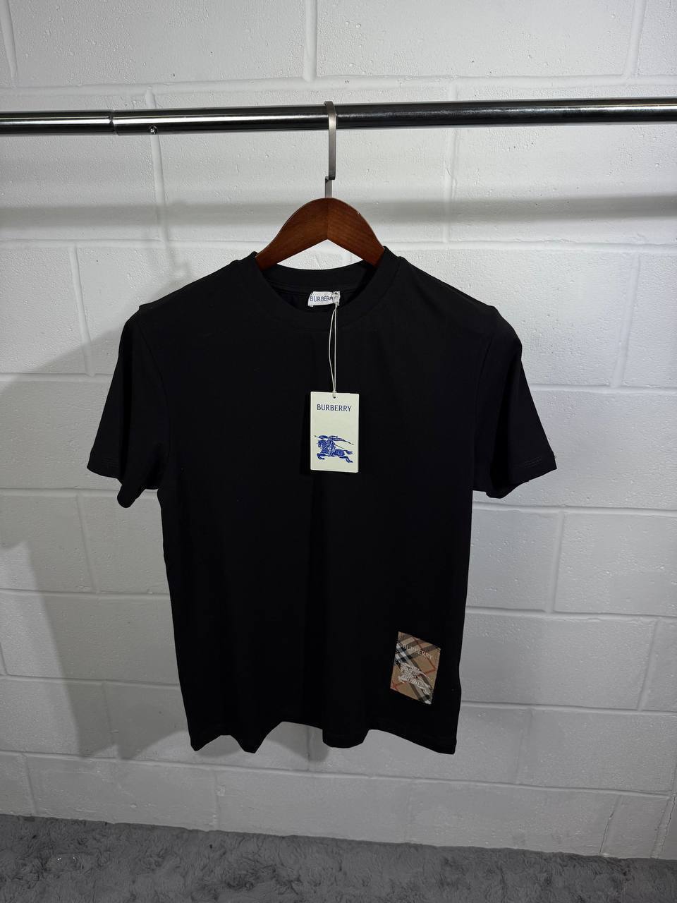 Burberry Check Label Cotton T-shirt in 2 Colors Mens Best Sale UK Reps AAA Quality