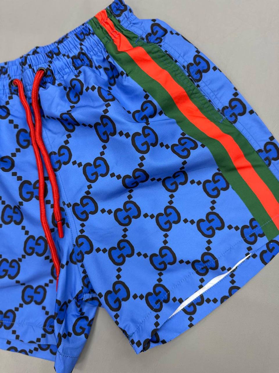 Gucci Monogram Web Shorts in Blue Mens UK Reps AAA Quality