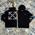 Off-White Link Arrows Slim Fit Hoodie Mens in Black Color UK Reps AAA Quality