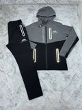 Trailberg Technical Hooded Tracksuits in Grey/Black Color Mens UK Reps AAA Quality