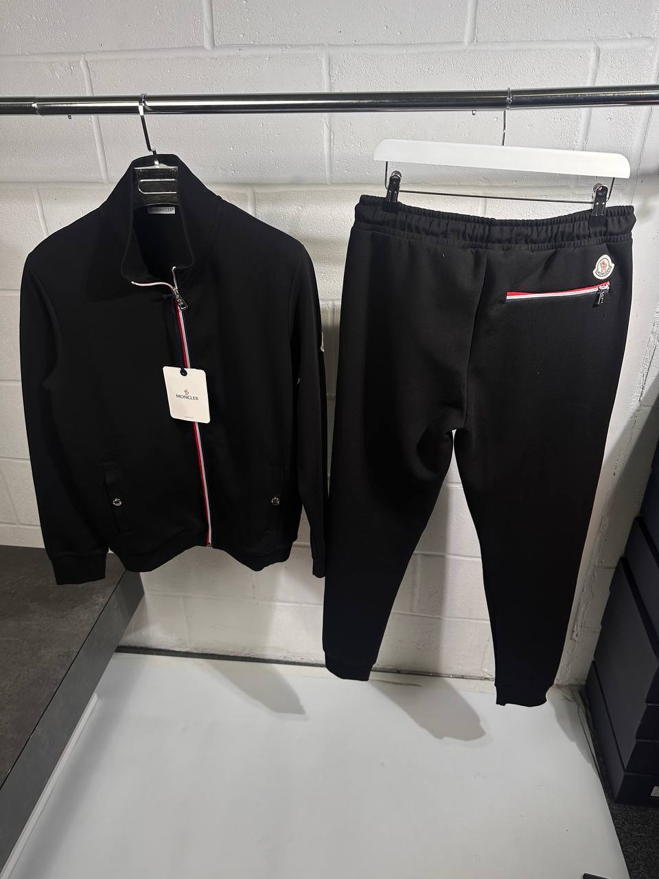 Moncler Tricolour-Trim Cotton Fashion Tracksuits Mens in Multiple Colors UK Reps AAA Quality