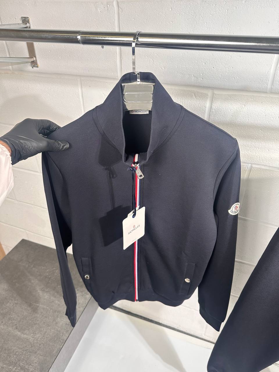 Moncler Tricolour-Trim Cotton Fashion Tracksuits Mens in Multiple Colors UK Reps AAA Quality