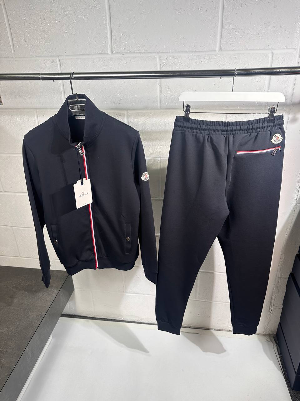 Moncler Tricolour-Trim Cotton Fashion Tracksuits Mens in Multiple Colors UK Reps AAA Quality