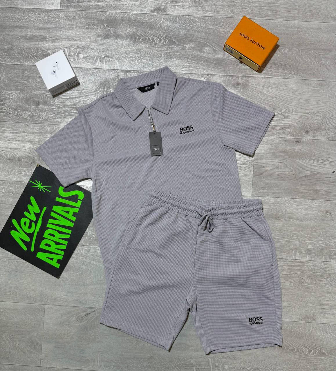 Hugo Boss Men's Quarter-Zip Polo Shirts & Shorts in Multiple Colors UK Reps AAA Quality