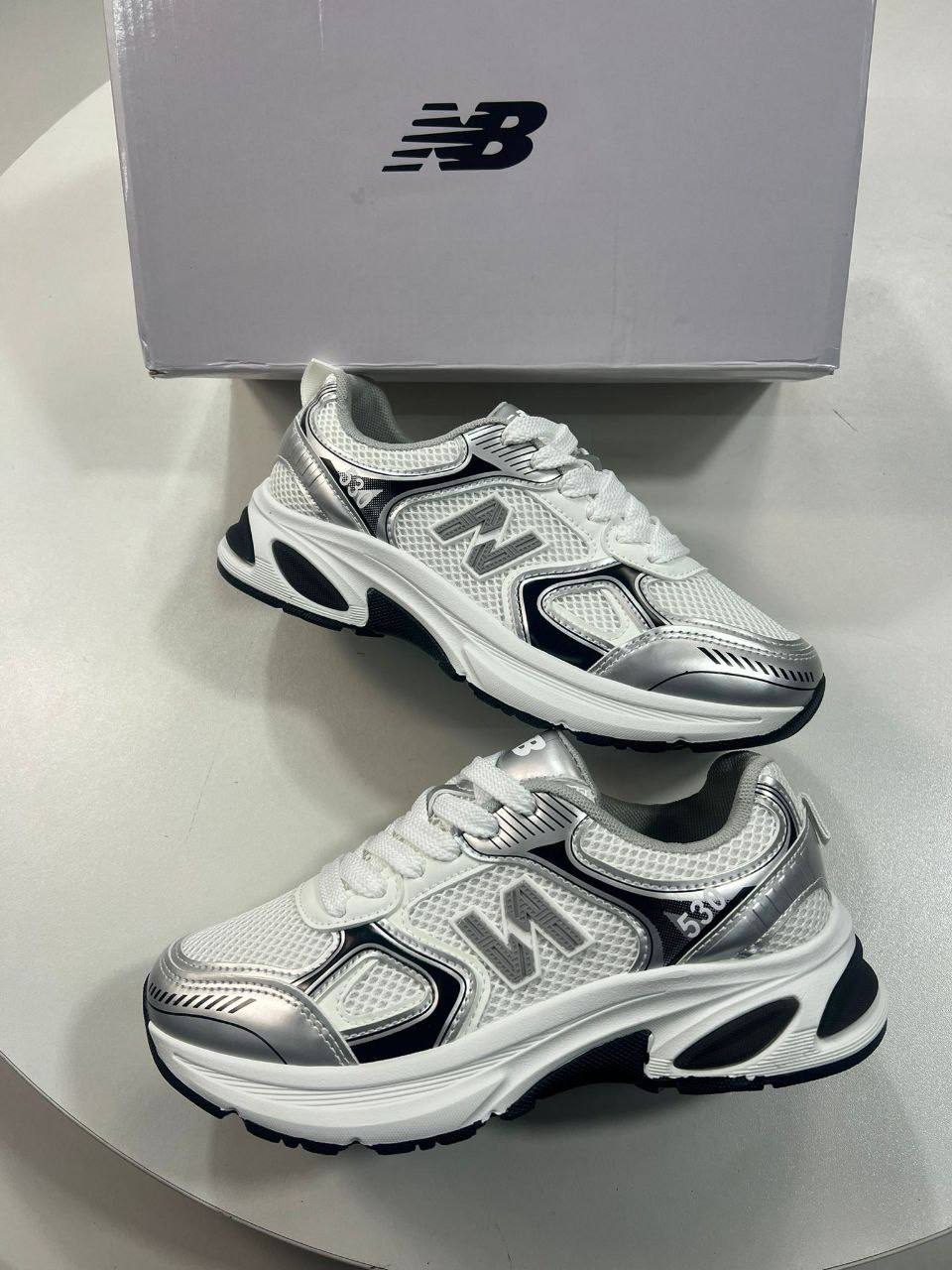 New Balance 530 Metallic Silver/White Womens Trainers UK Reps AAA Quality