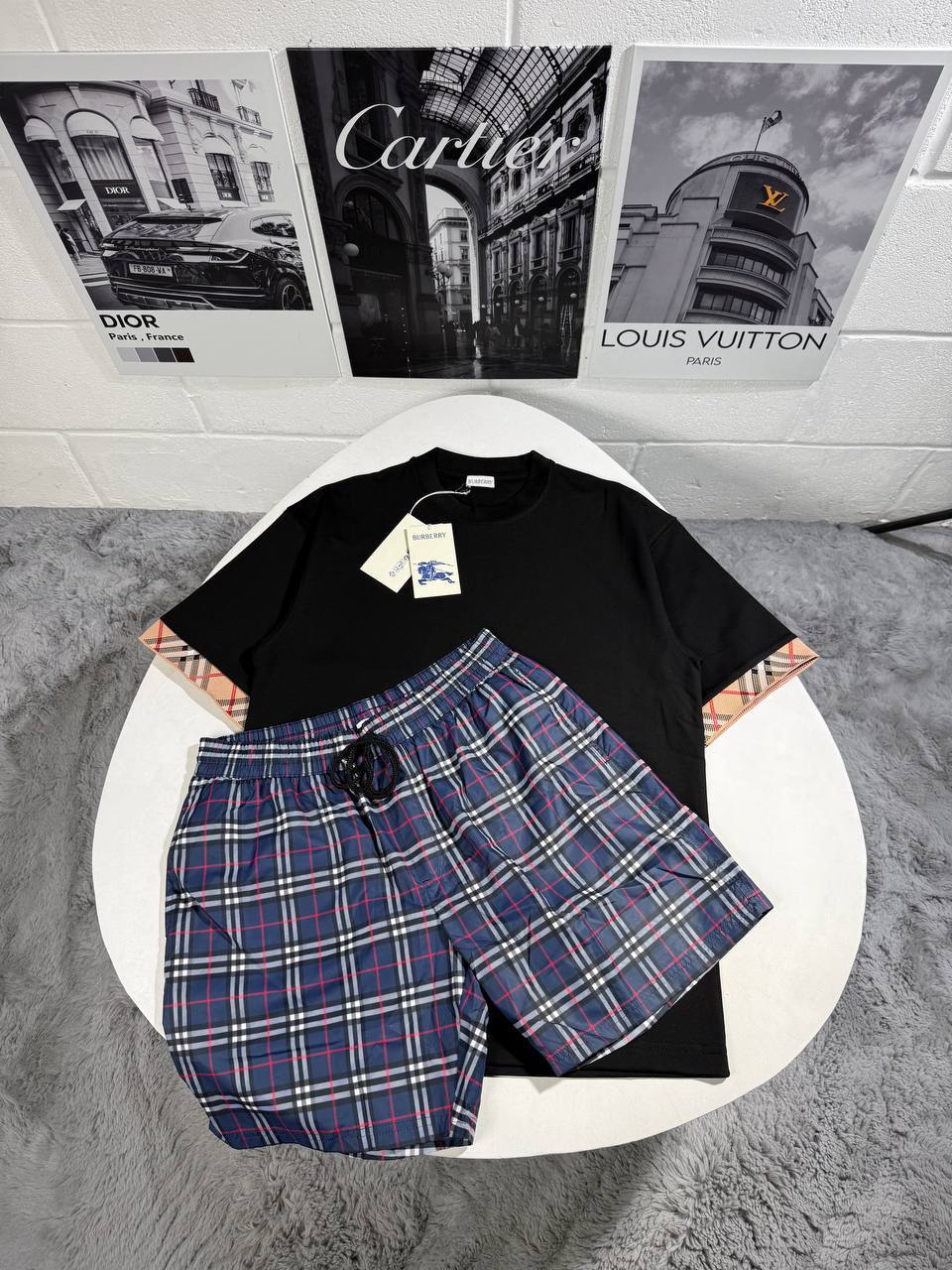 Burberry Check Co-ord Luxury T-Shirt & Shorts Set UK Reps AAA Quality