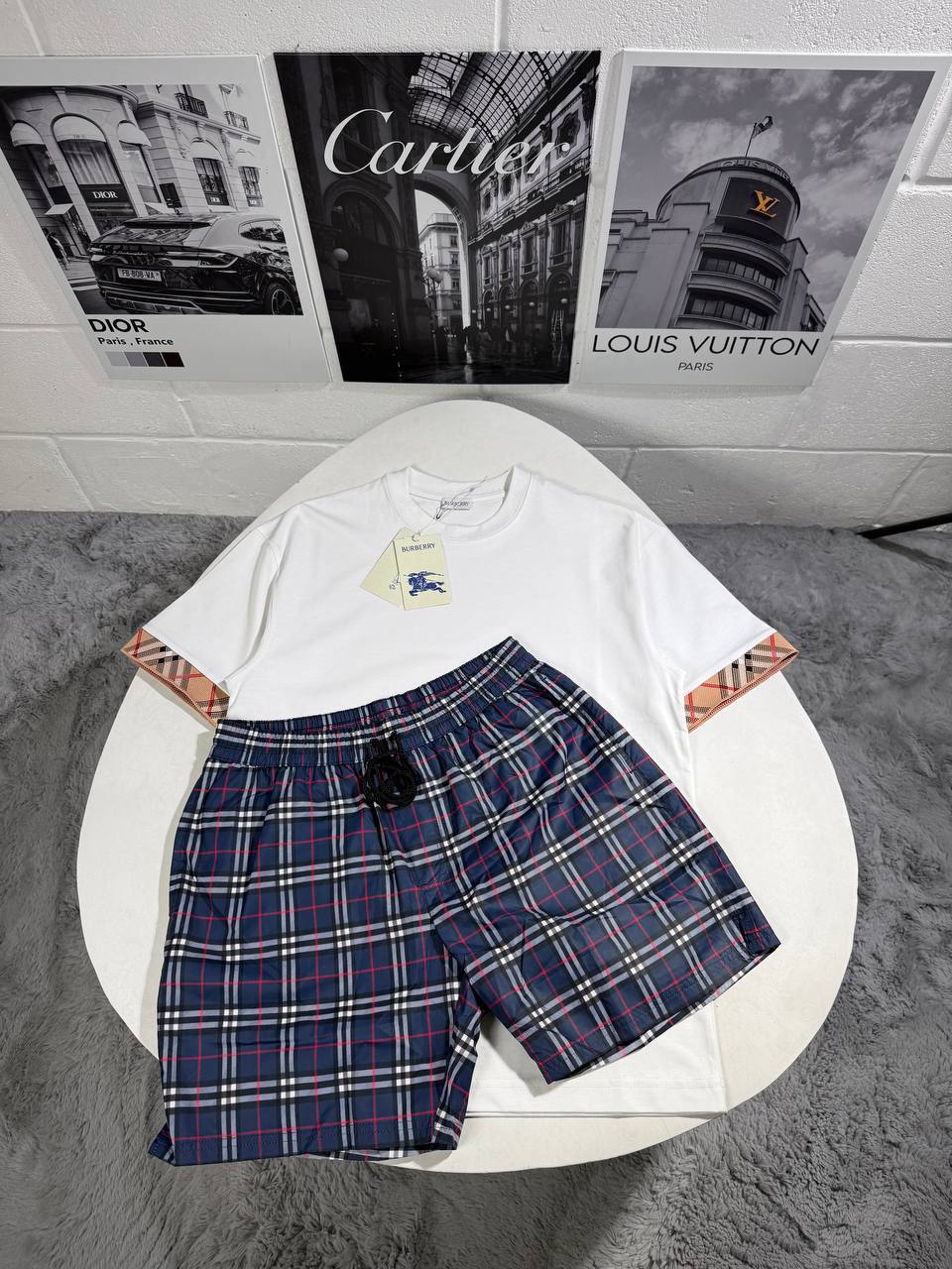 Burberry Check Co-ord Luxury T-Shirt & Shorts Set UK Reps AAA Quality