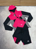 Montirex Men's 3-Piece Trail Tracksuit Set Hot Pink, Charcoal & Black Mens UK Reps AAA Quality