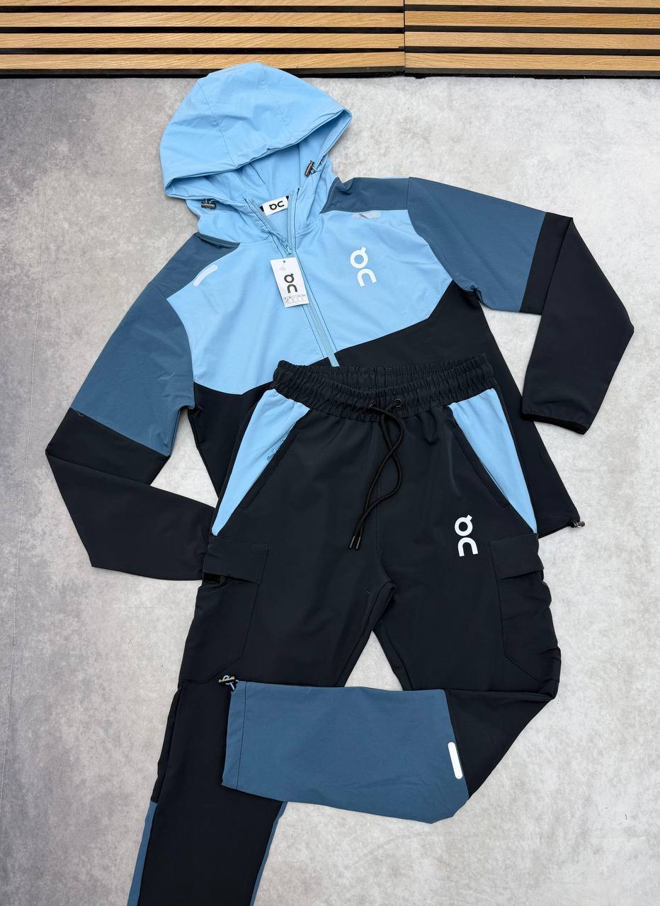 On Cloud Running Tech Blue and Black Tracksuit Mens UK Reps AAA Quality