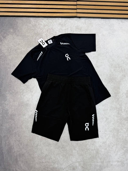 On Cloud Running Black T-Shirts & Shorts Mens UK Reps AAA Quality