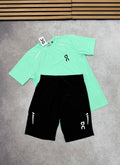 On Cloud Running Mint Green and Black T-Shirts & Shorts Mens UK Reps AAA Quality