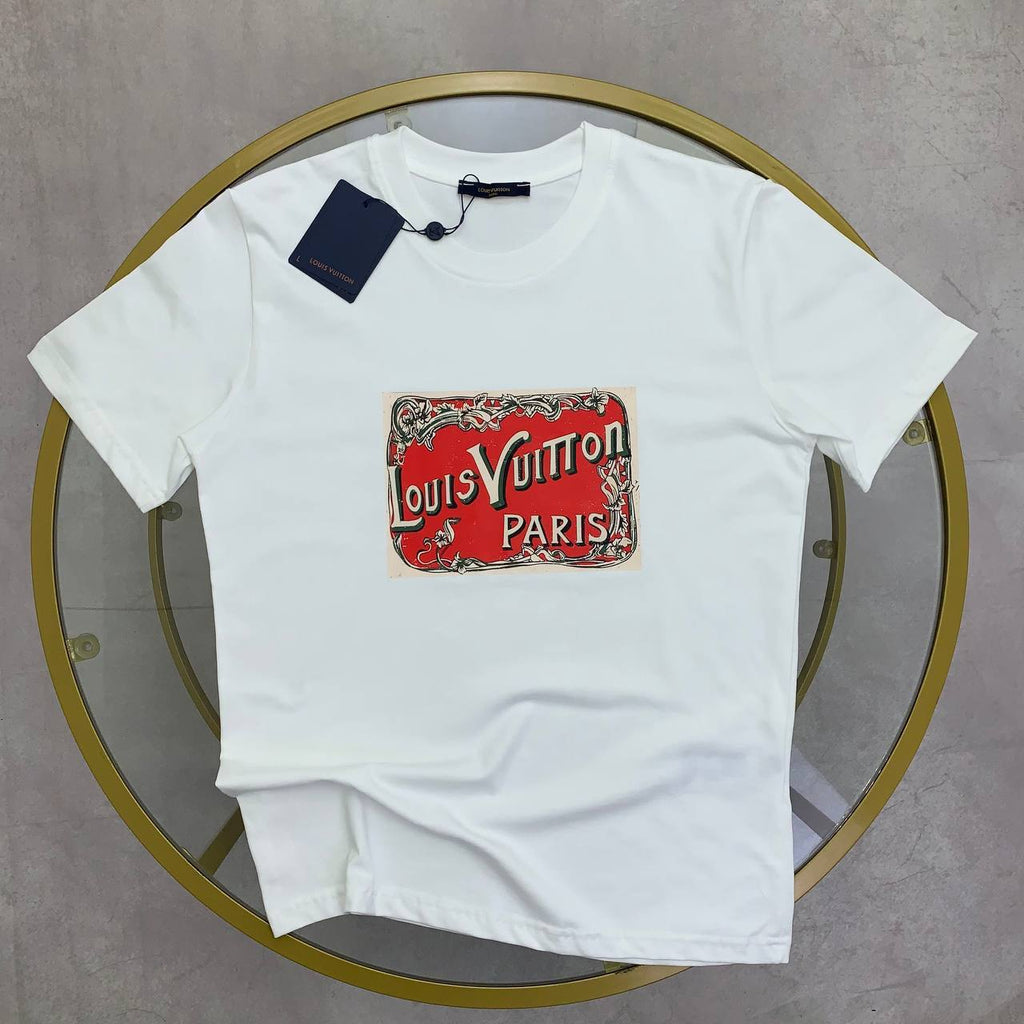 Louis Vuitton 24SS Logo Print Cotton T-Shirt UK Reps AAA Quality