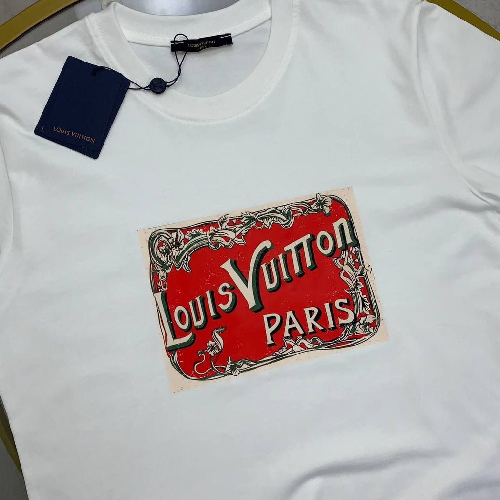 Louis Vuitton 24SS Logo Print Cotton T-Shirt UK Reps AAA Quality