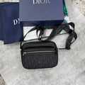 Christian Dior Men's Rider 2.0 Zipped Messenger Black Oblique Jacquard Bag UK Reps AAA Quality