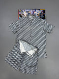 Dior Oblique Short-Sleeved Shirt & Shorts Set Mens in Black/White Best Sale UK Reps AAA Quality