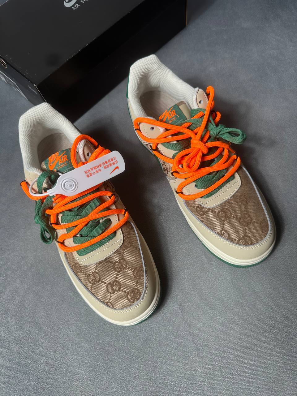 Nike Air Force 1 X Gucci Sneakers Beige, Green Mens Best Sale UK Reps AAA Quality