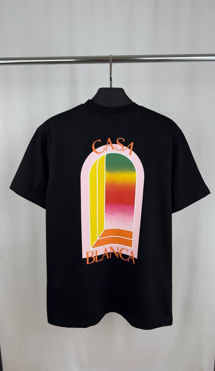 Casablanca Gradient Arch Logo T-Shirt Mens in Black Color Best Sale UK Reps AAA Quality