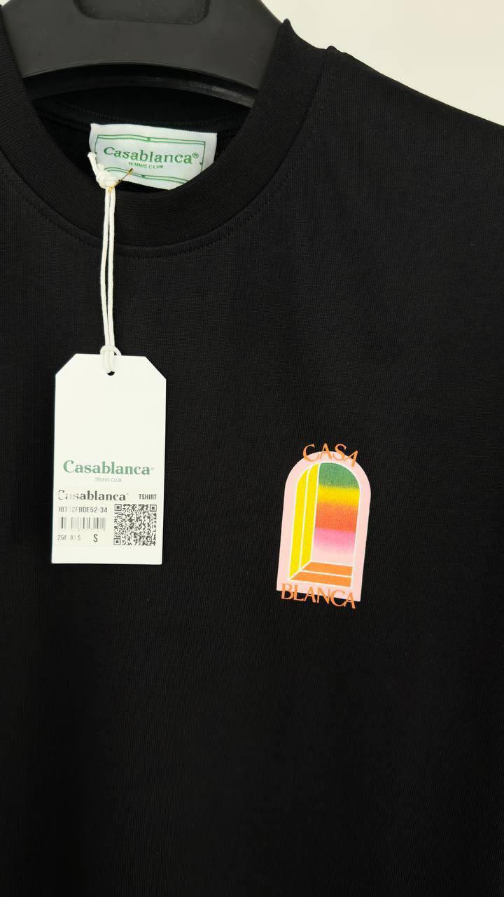 Casablanca Gradient Arch Logo T-Shirt Mens in Black Color Best Sale UK Reps AAA Quality