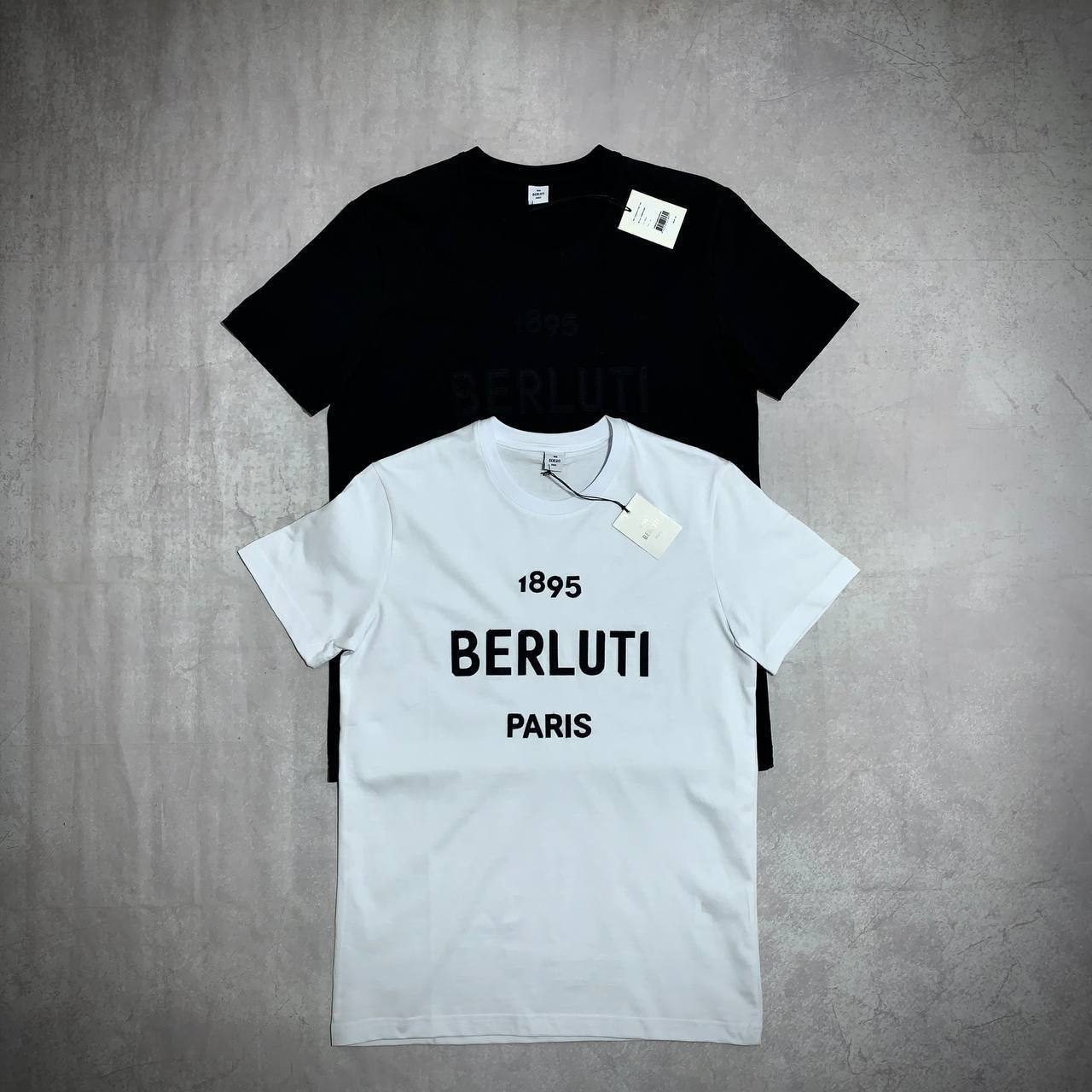Berluti Logo Crewneck T-Shirt Mens in 2 Colors Best Sale UK Reps AAA Quality