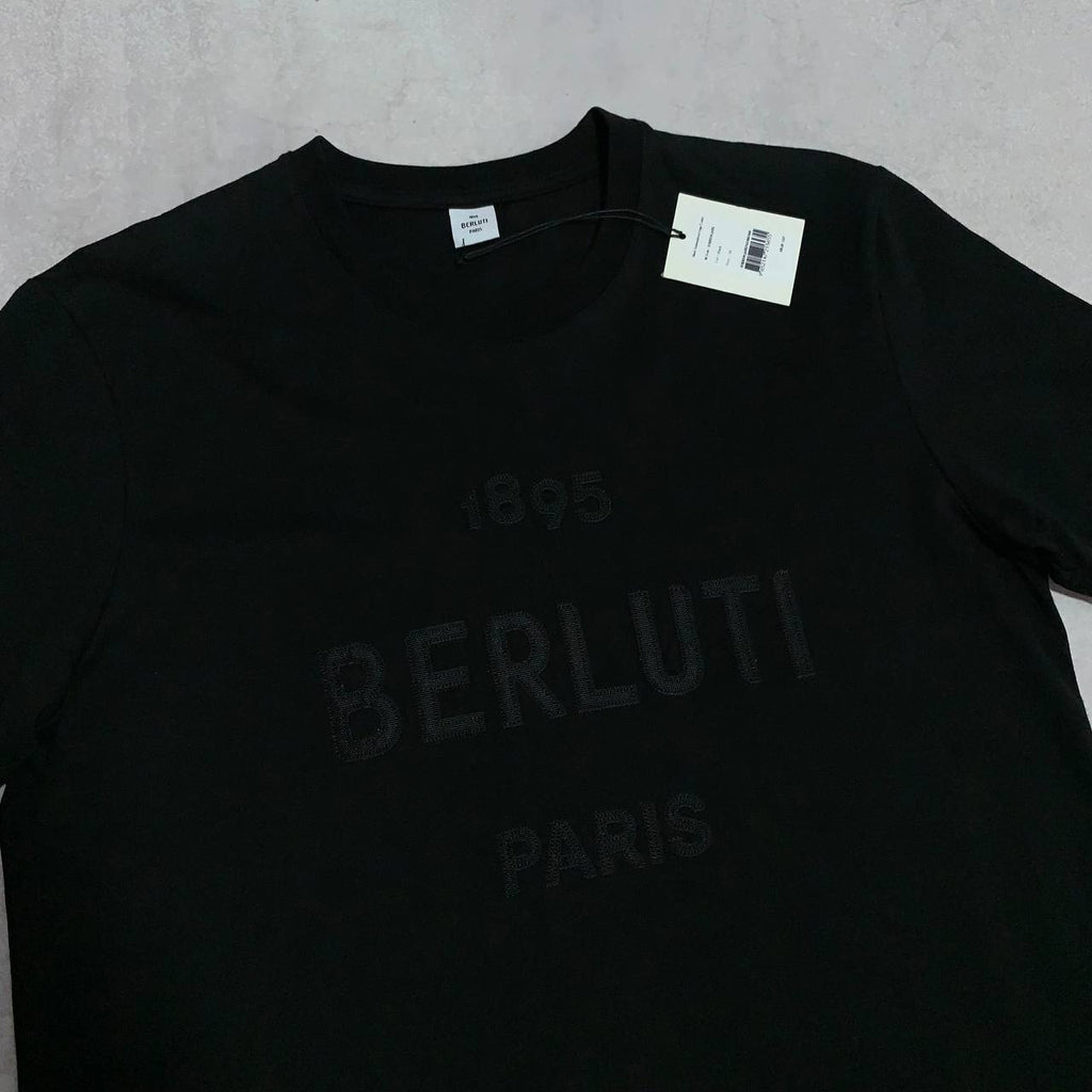 Berluti Logo Crewneck T-Shirt Mens in 2 Colors Best Sale UK Reps AAA Quality
