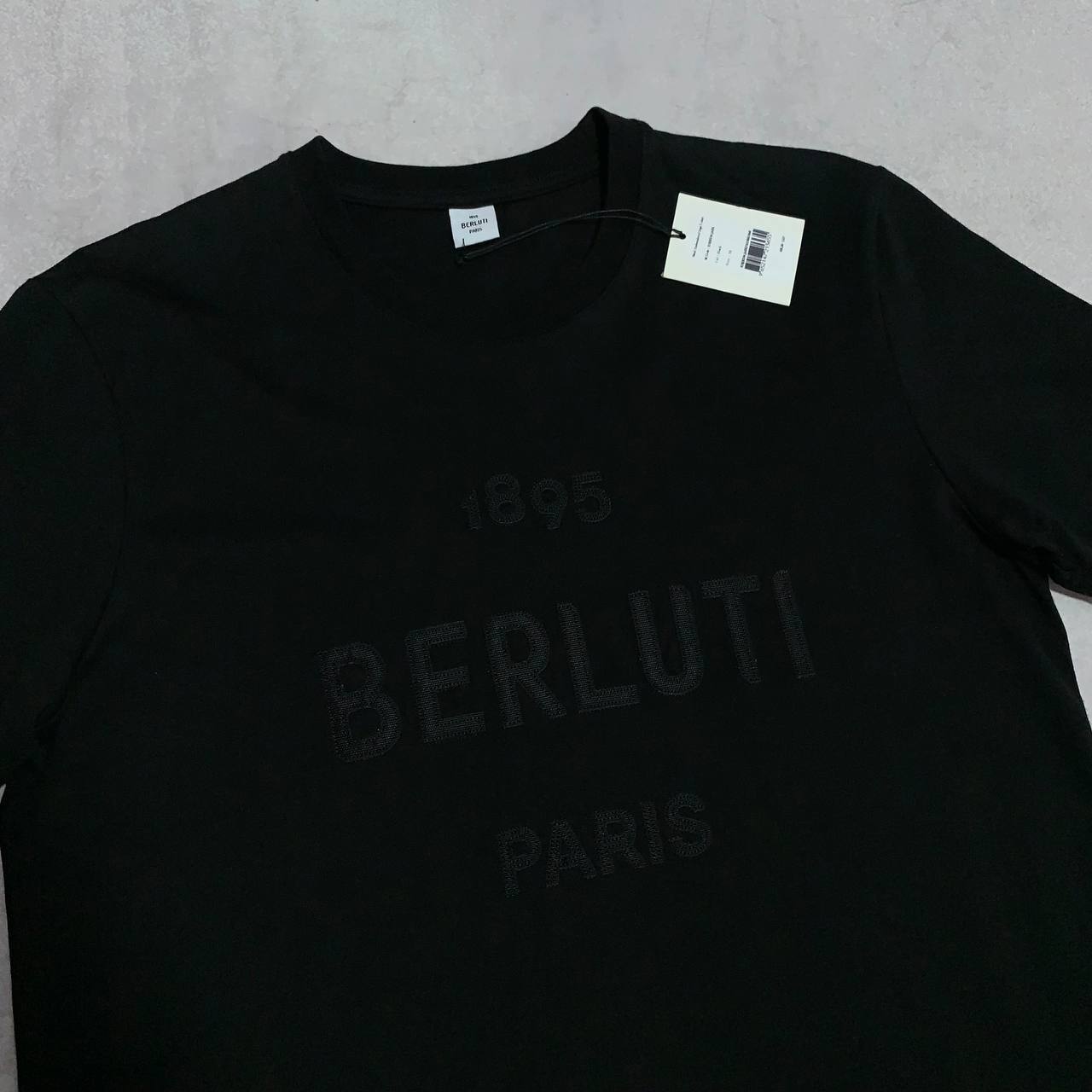 Berluti Logo Crewneck T-Shirt Mens in 2 Colors Best Sale UK Reps AAA Quality