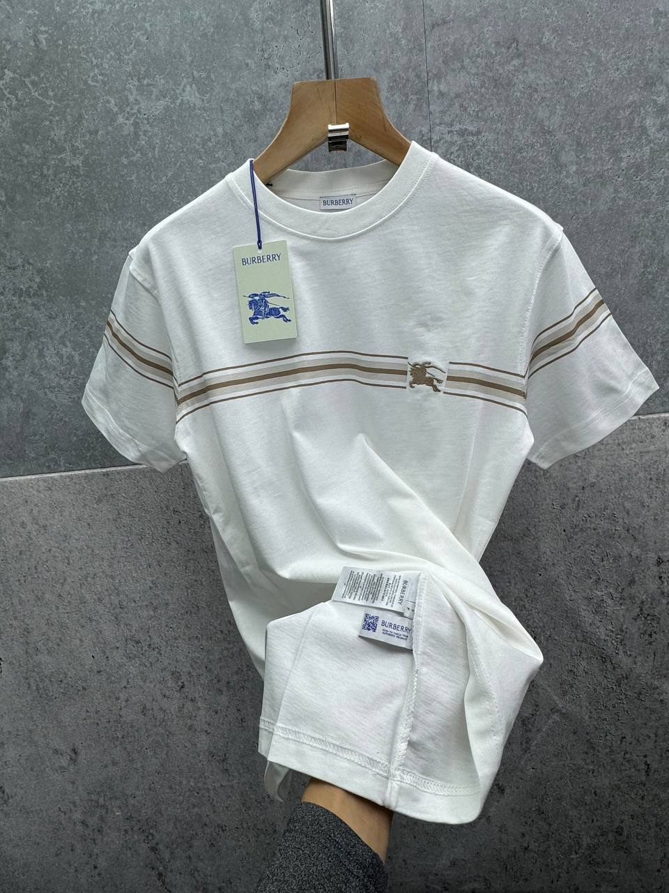Burberry Striped Cotton Men's T-Shirts in 2 Colors First Copy Best Sale UK Reps