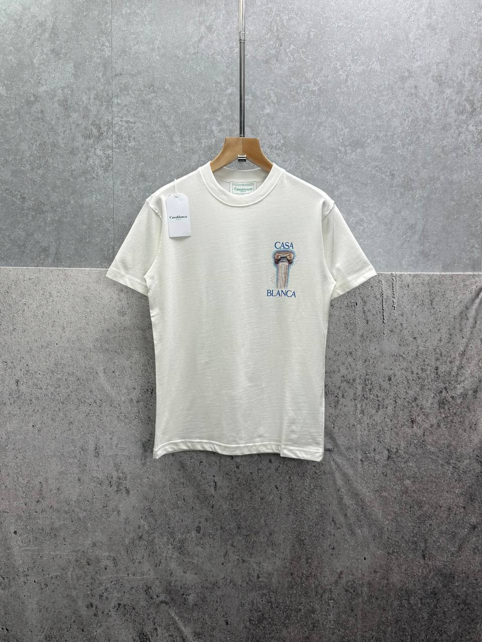 Casablanca La Colonne Cotton Mens T-Shirts in 2 Colors UK Reps AAA Quality
