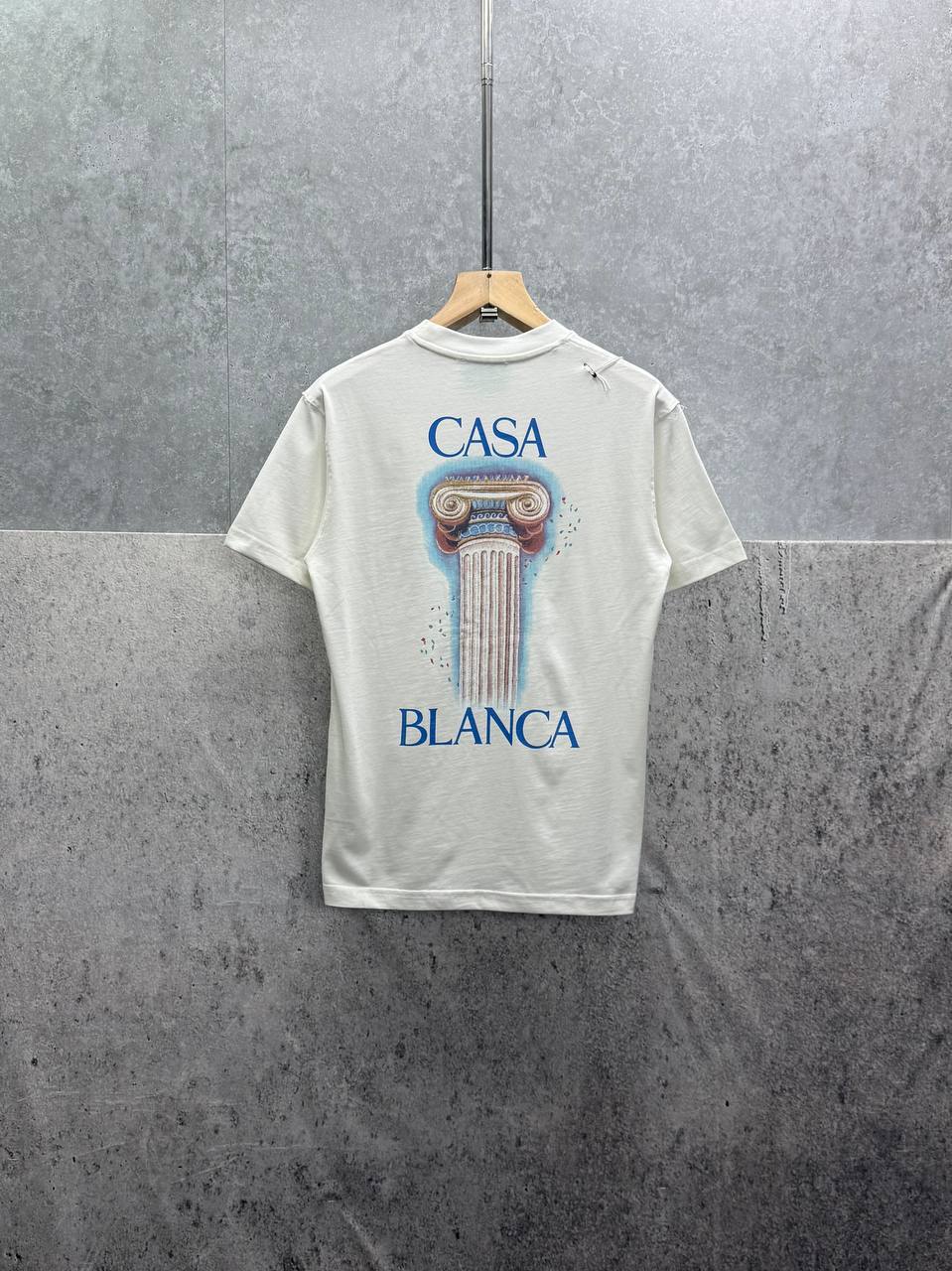 Casablanca La Colonne Cotton Mens T-Shirts in 2 Colors UK Reps AAA Quality