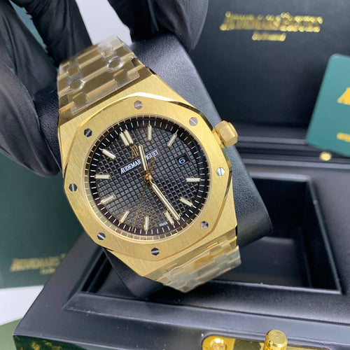 Audemars Piguet Royal Oak Golden Chain Black Dial Mens Watch Best Sale UK Reps