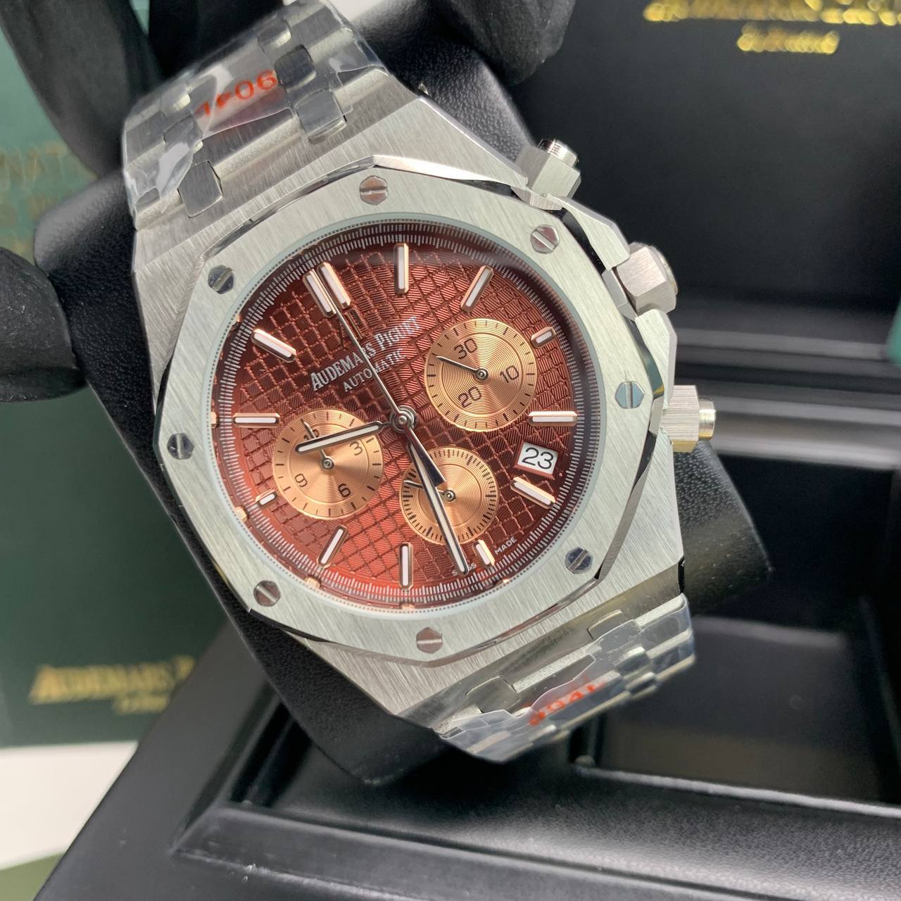 Audemars Piguet Royal Oak Brown Dial Silver Chain Mens Watch Best Sale UK Reps