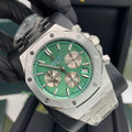 Audemars Piguet Royal Oak Chronograph Mod Green Dial Silver Chain Mens Watch Best Sale UK Reps