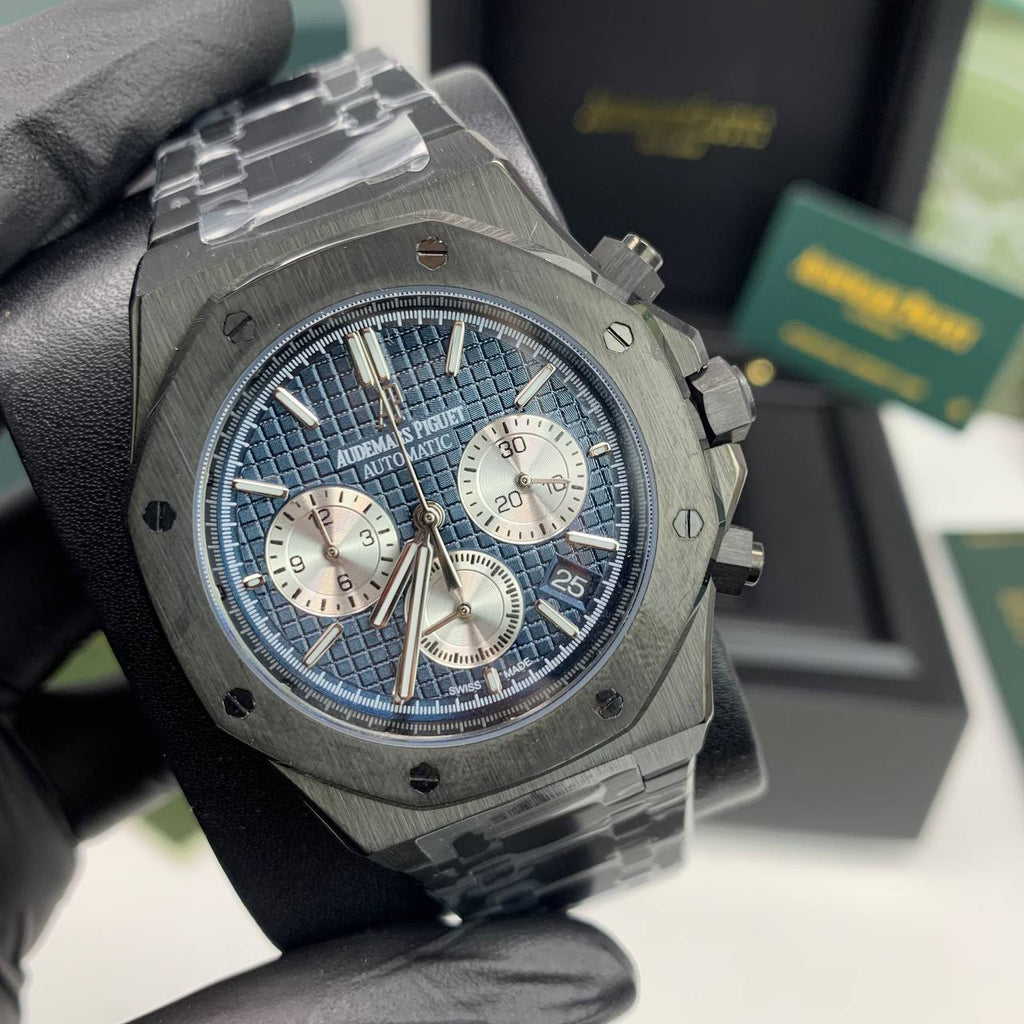 Audemars Piguet Royal Oak Blue Dial Black Watch Mens Watch Best Sale UK Reps