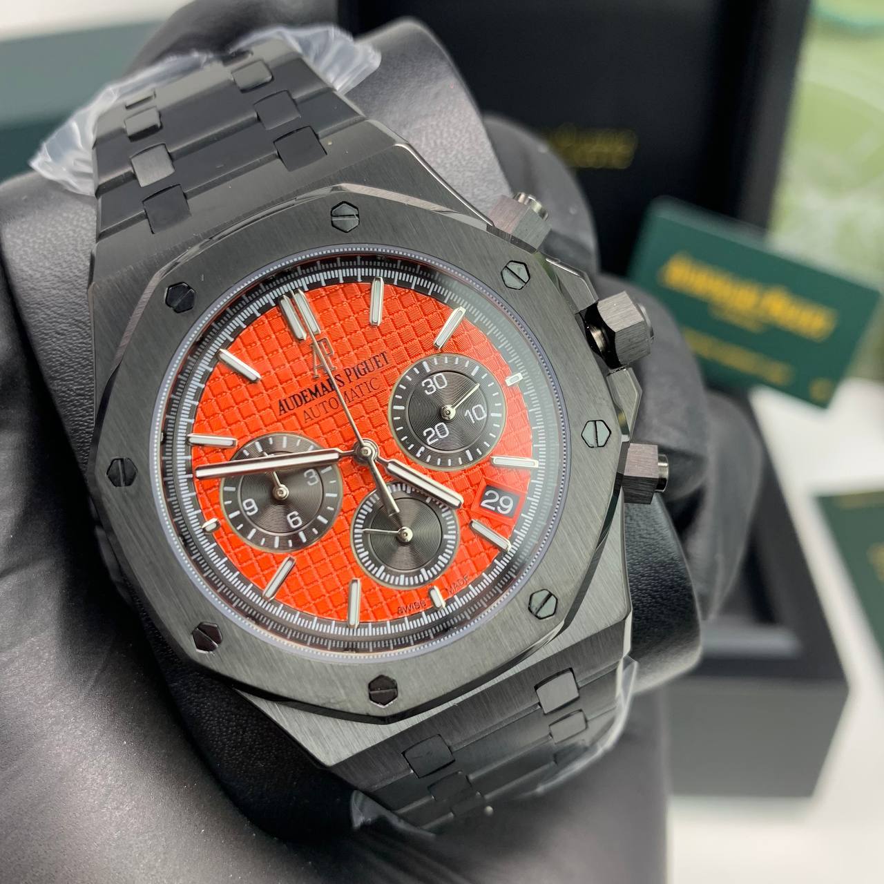 Audemars Piguet Royal Oak Red Dial Black Watch Mens Watch Best Sale UK Reps
