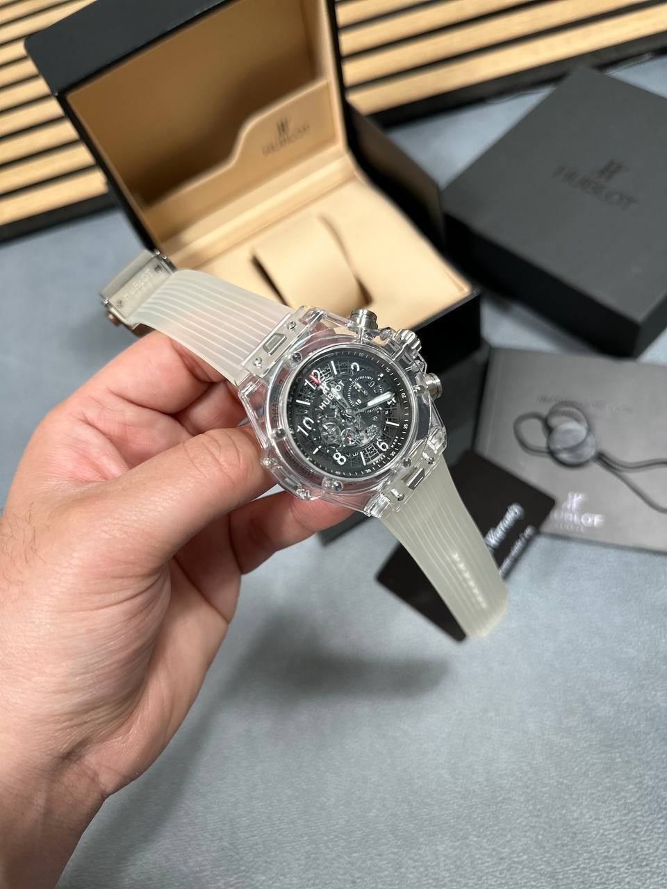 Hublot Big Bang Unico Sapphire with Rubber Strap Matte Black Dial Mens Watch Best Sale UK Reps AAA Quality