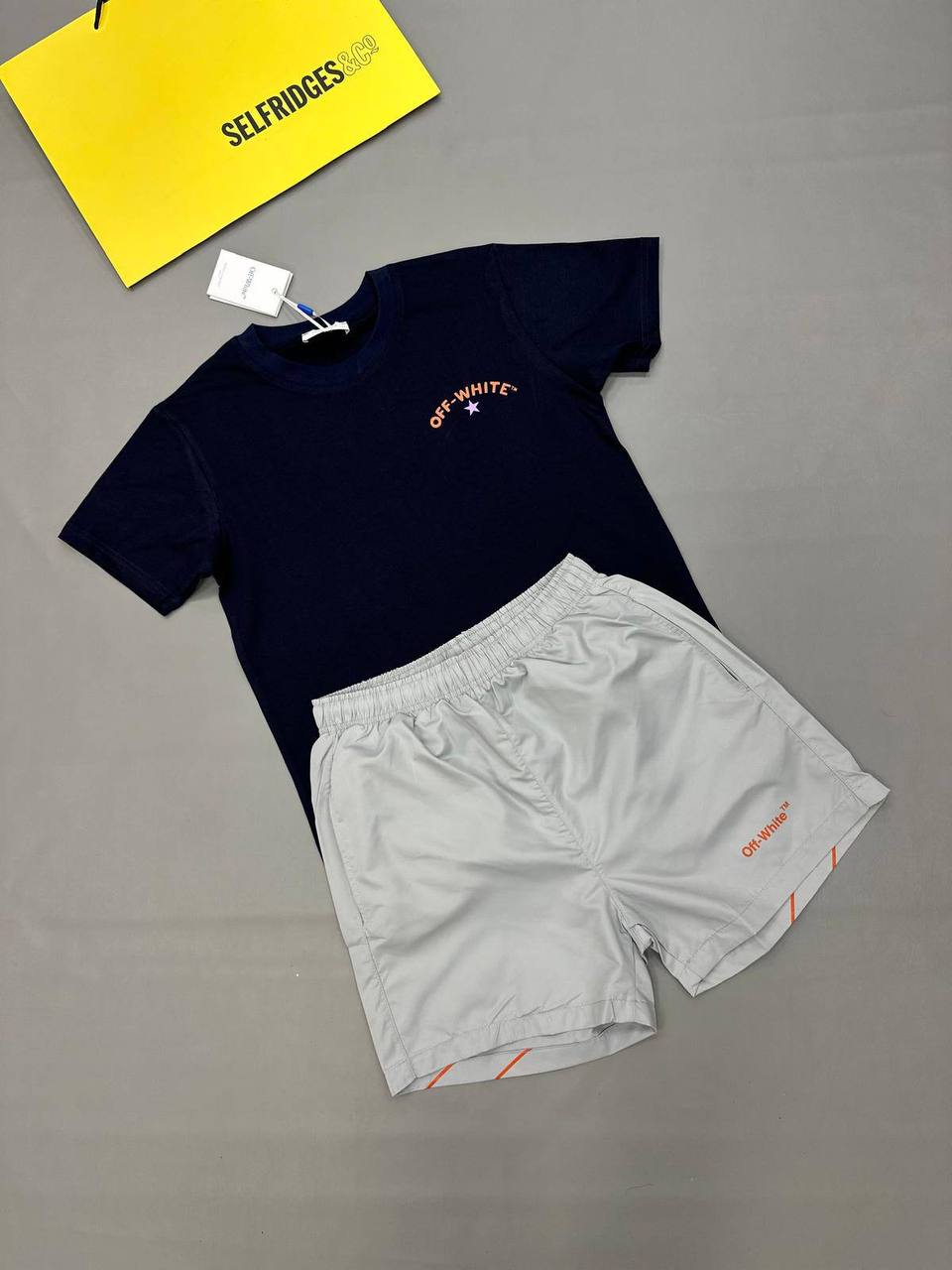 Off-White Classic Logo T-Shirts & Shorts Sets Mens UK Reps AAA Quality