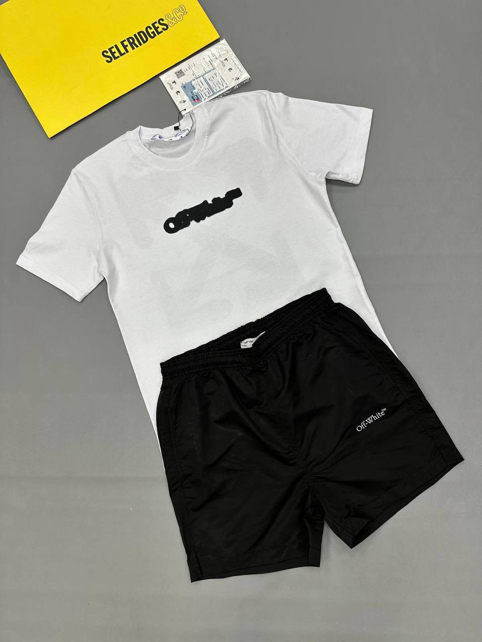 Off-White Premium Logo T-Shirts & Shorts Sets Mens UK Reps AAA Quality