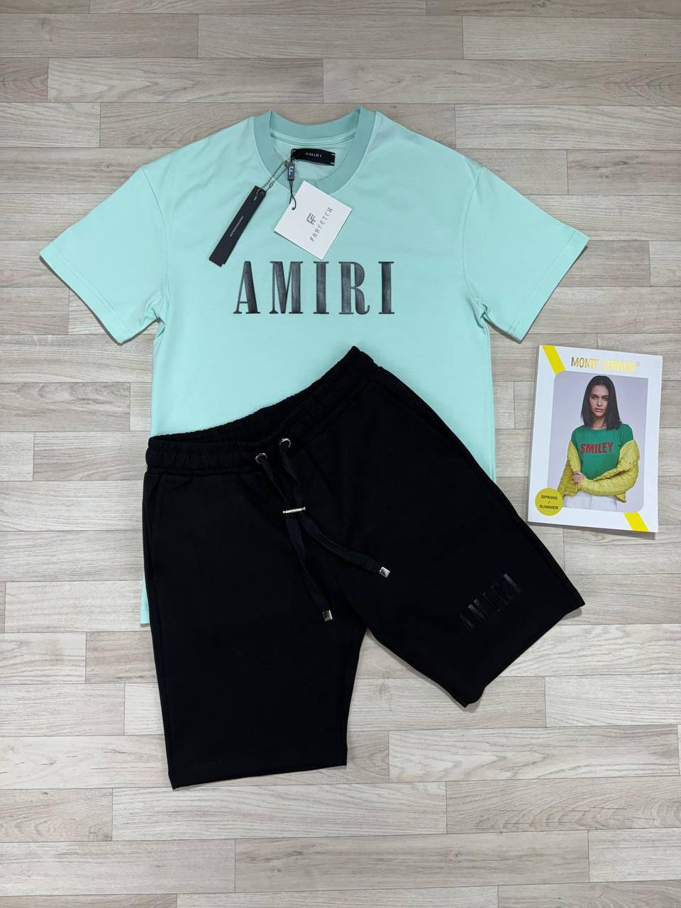 Amiri Mens Core Logo T-Shirt & Shorts Set UK Reps AAA Quality