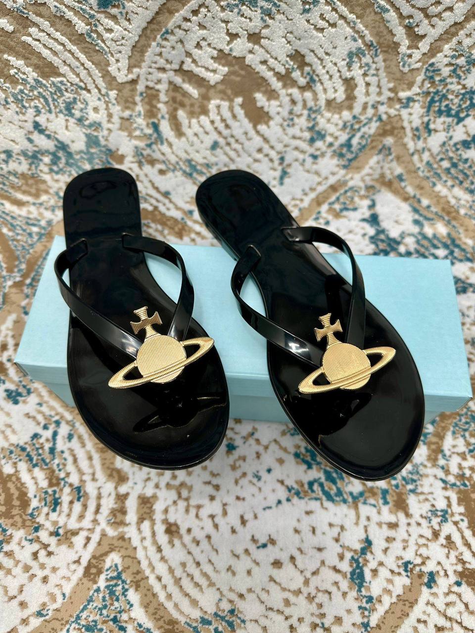 Vivienne Westwood x Melissa Harmonic Black Sliders UK Reps AAA Quality