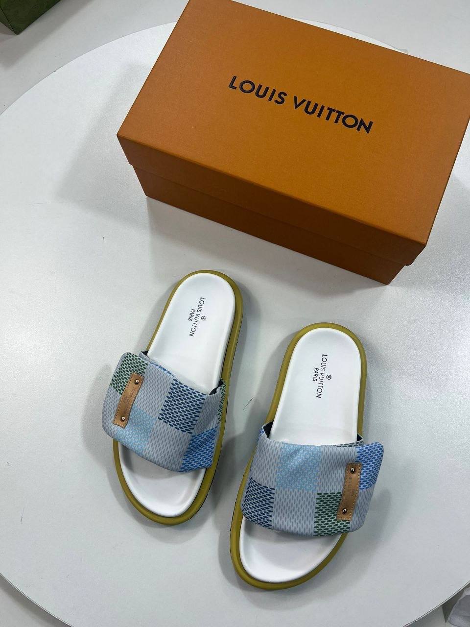 Louis Vuitton Pillow Flat Sandals Patchwork Women UK Reps AAA Quality