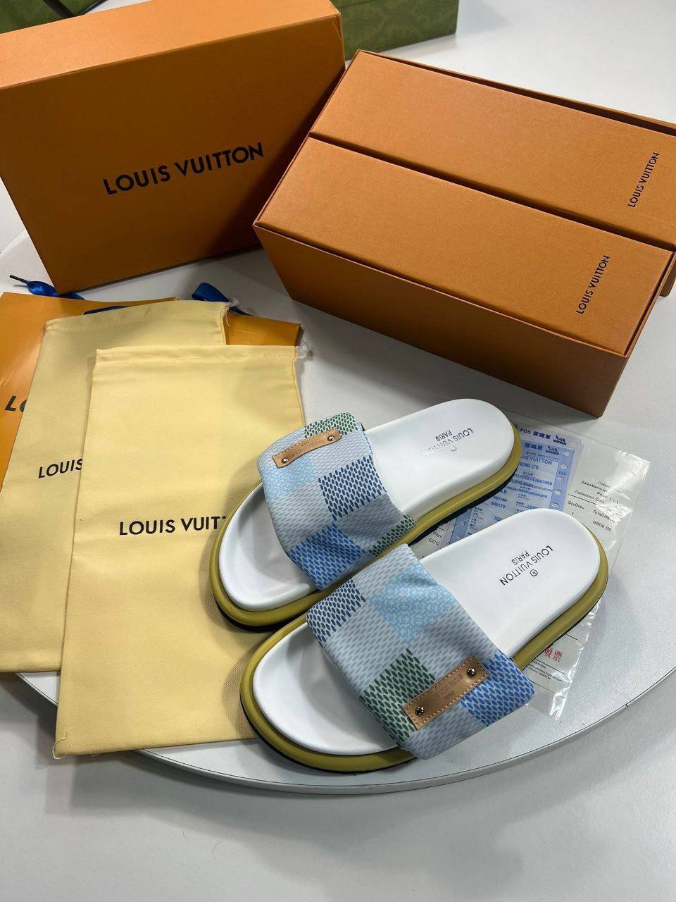 Louis Vuitton Pillow Flat Sandals Patchwork Women UK Reps AAA Quality