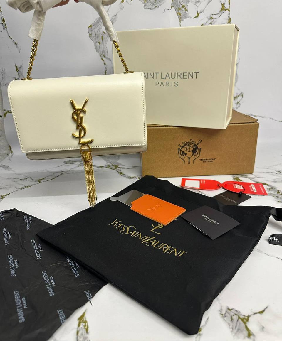 Saint Laurent Tassel Womens Bag Vintage Blanc UK Reps AAA Quality