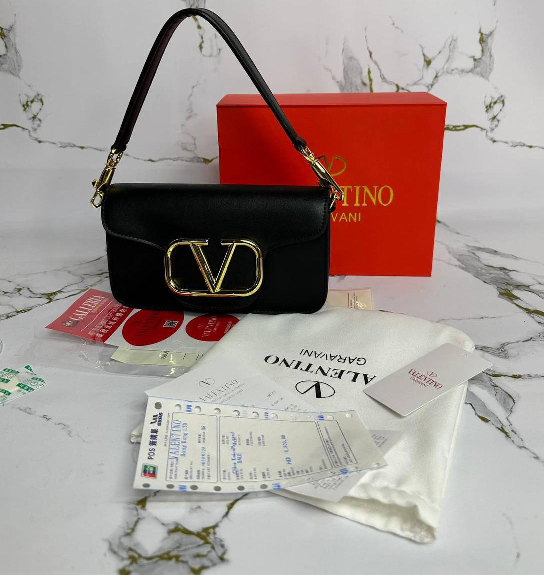 Valentino Garavani Black Calfskin Leather Bag Womens UK Reps AAA Quality