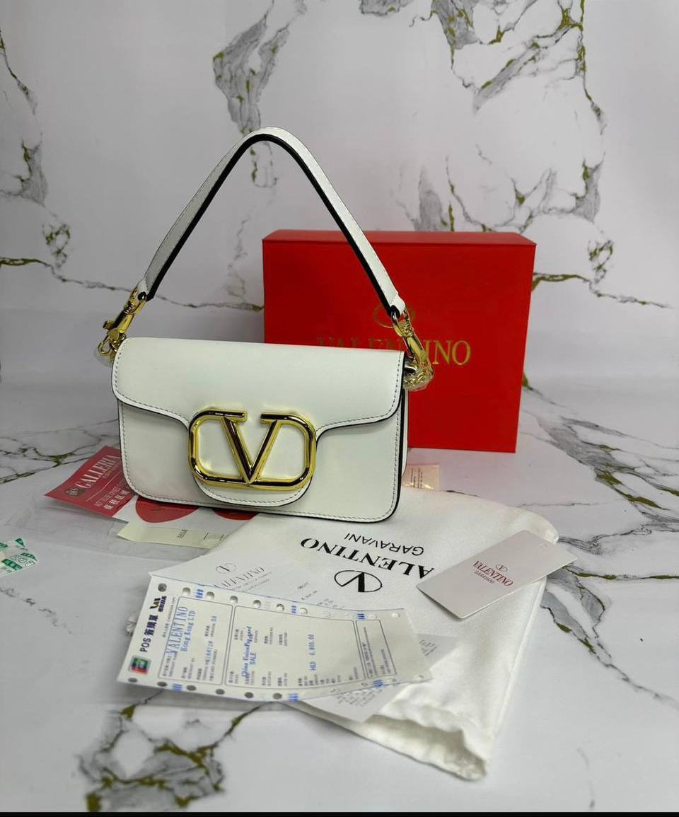 Valentino Garavani Ivory Calfskin Leather Bag Womens UK Reps AAA Quality