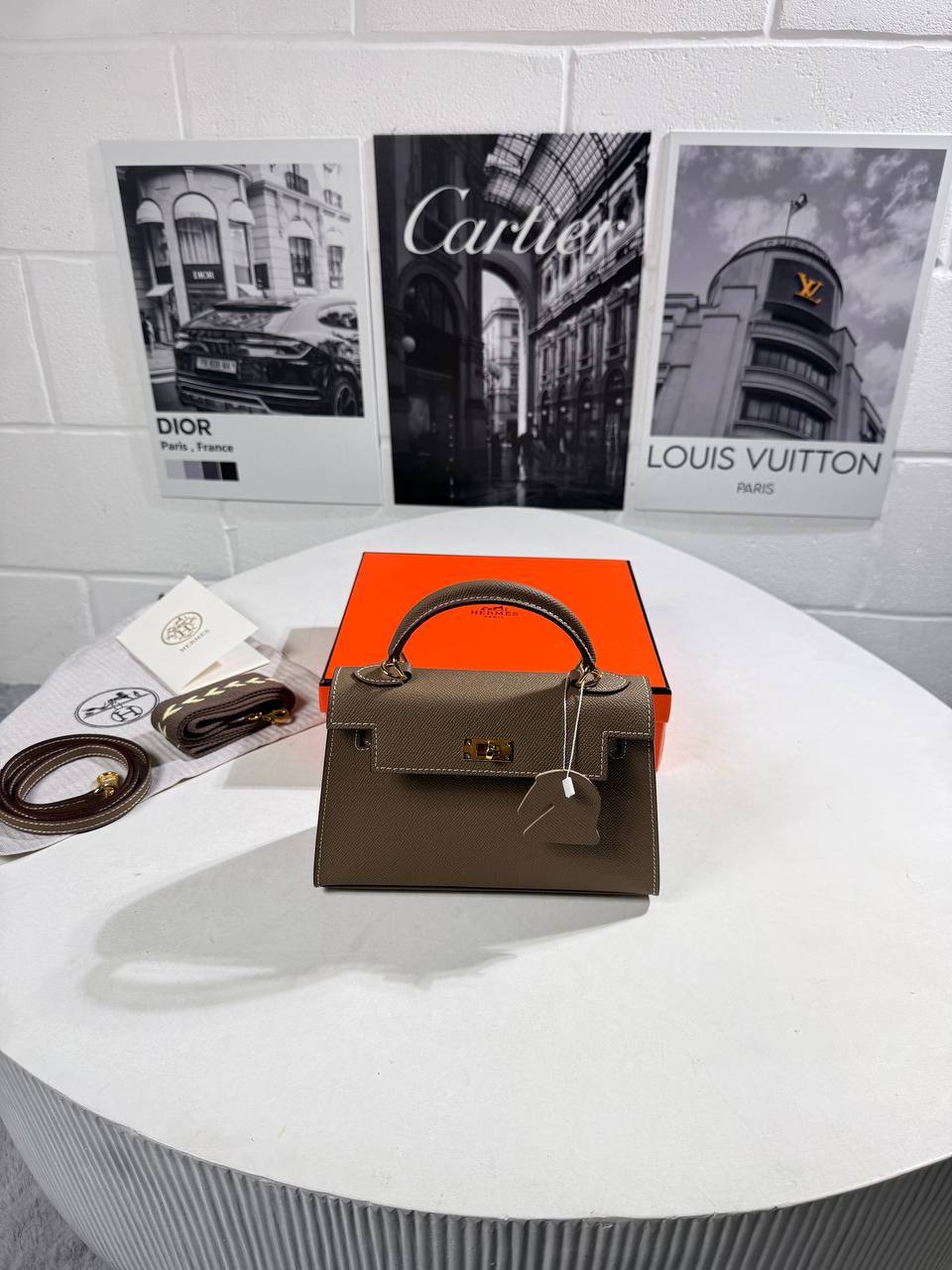 Hermes Kelly Epsom Étoupe Sellier Gold Hardware Womens Bag UK Reps AAA Quality