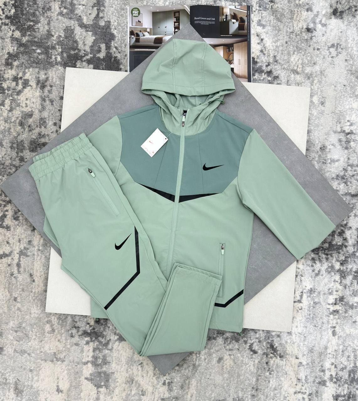 Nike Windrunner Sage Green Tracksuits Mens UK Reps AAA Quality