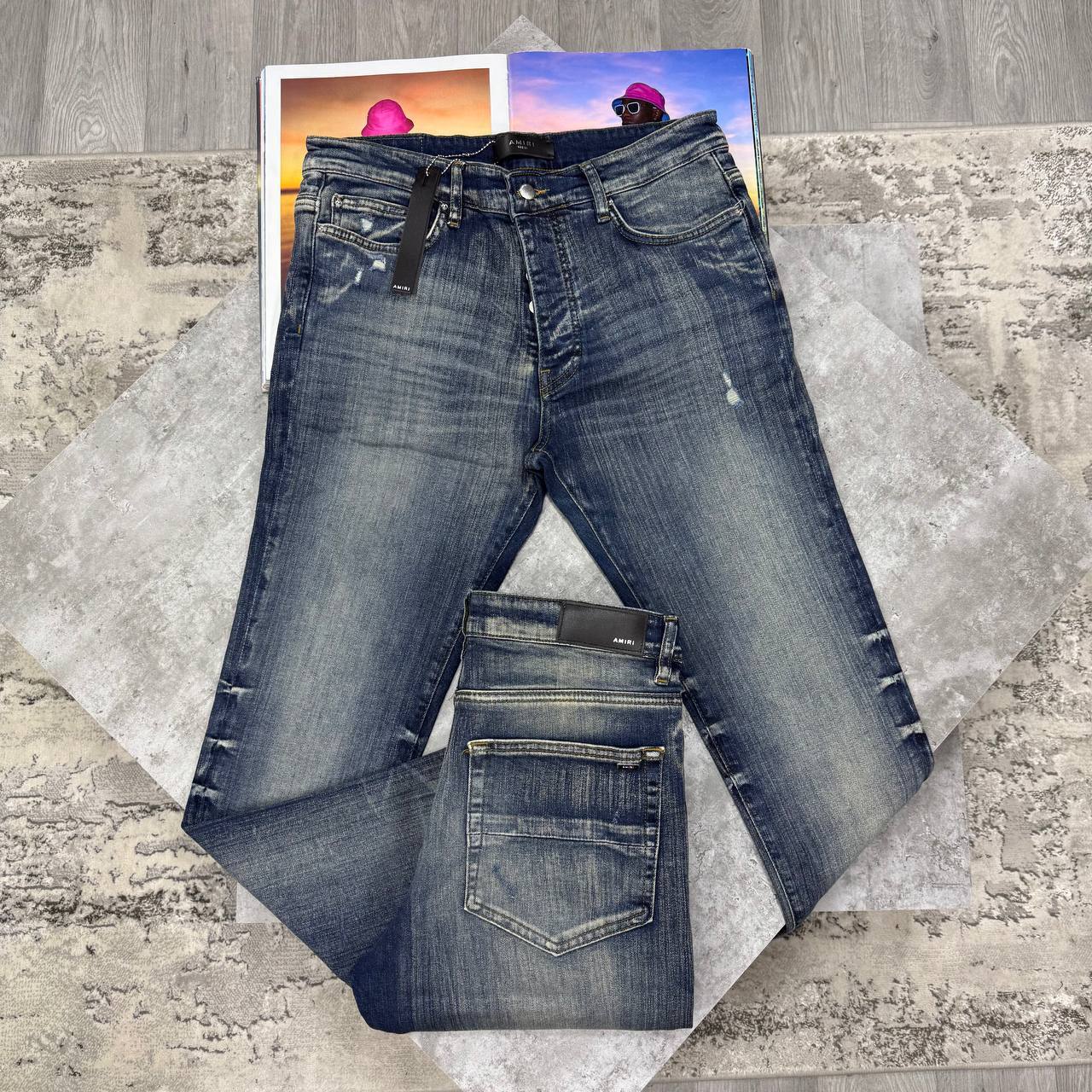 Amiri Indigo Skinny Stack Jeans in Multiple Waist Sizes Mens UK Reps AAA Quality