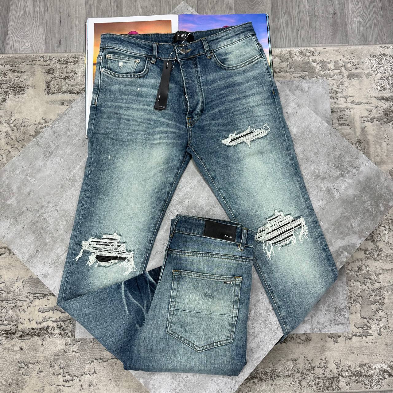 Amiri Ribbed Black Leather Skinny Jeans in Multiple Waist Sizes Mens UK Reps AAA Quality